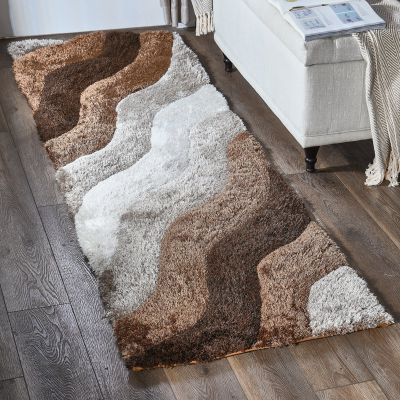 Tapis brun de la collection Garion, Tapis de couloir 7 pi 9 po