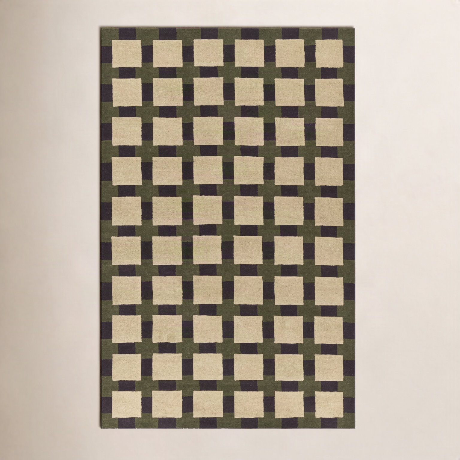 Hand-Tufted Geometric Rug, Green, Runner 2'3" x 8'