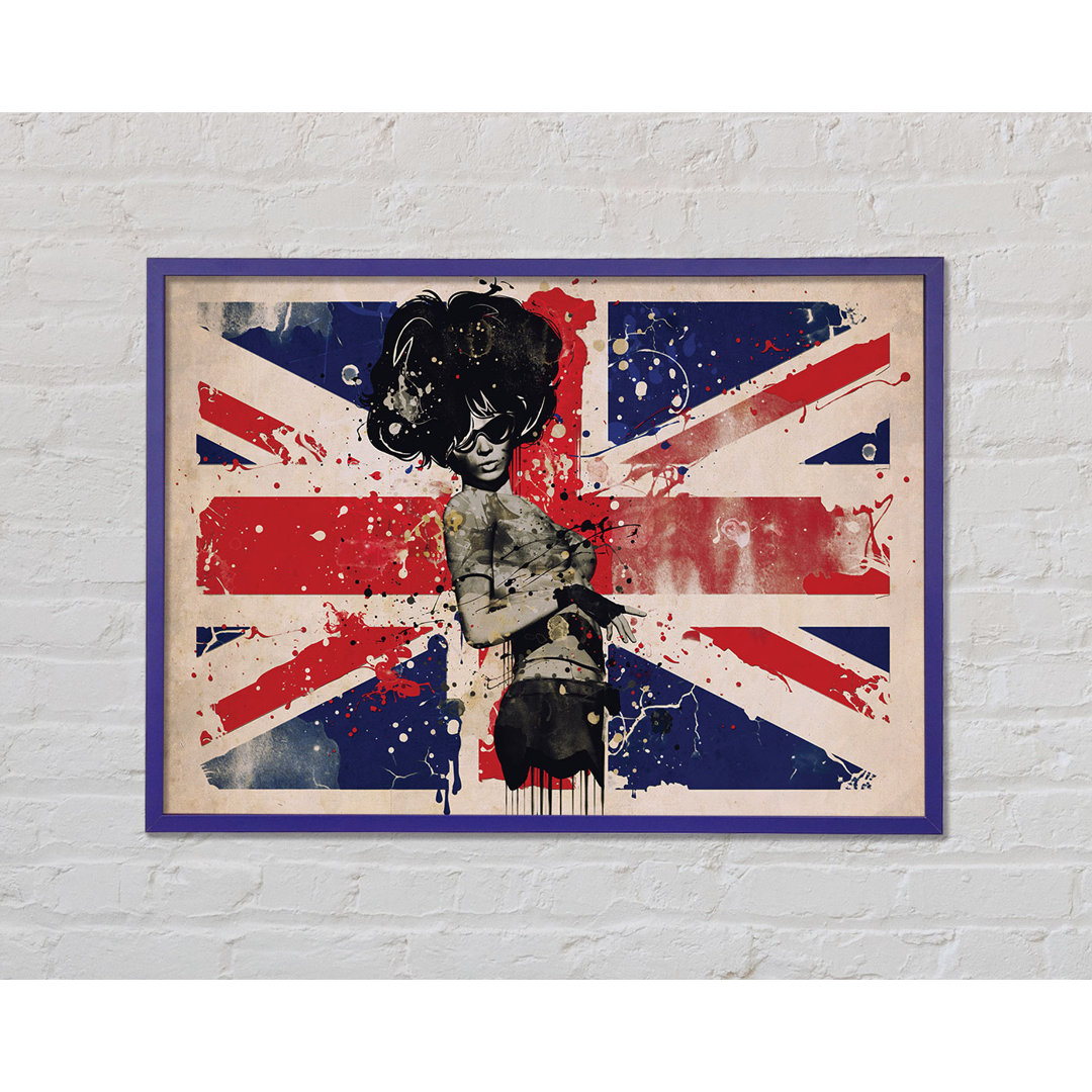 Union Jack Woman Side - Einzelner Bilderrahmen Kunstdrucke