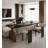 Minimalist Long Table with Geometric Wood Base-653506285