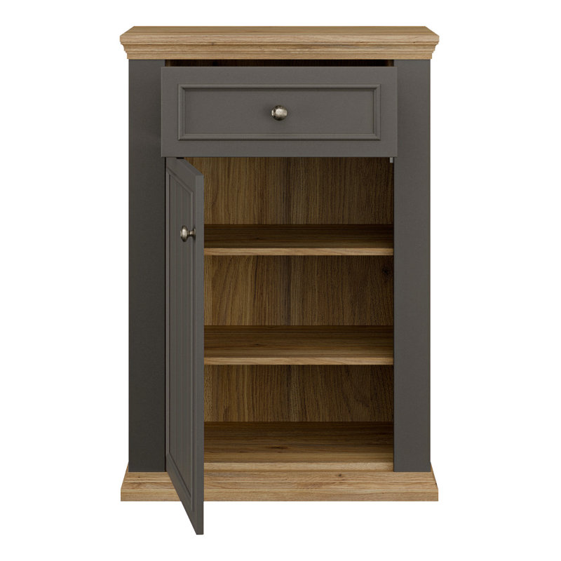 Pontypool 8 Pair Shoe Storage Cabinet, Grey/Mauvella Oak