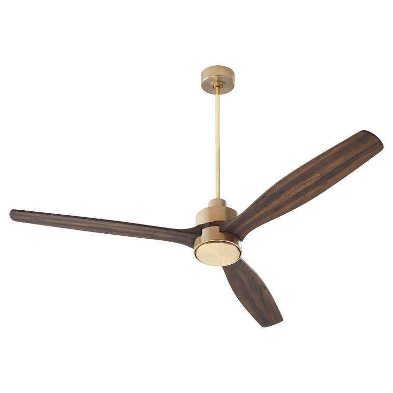 Ventilateur 3 pales 65 "RENI, Laiton / noyer