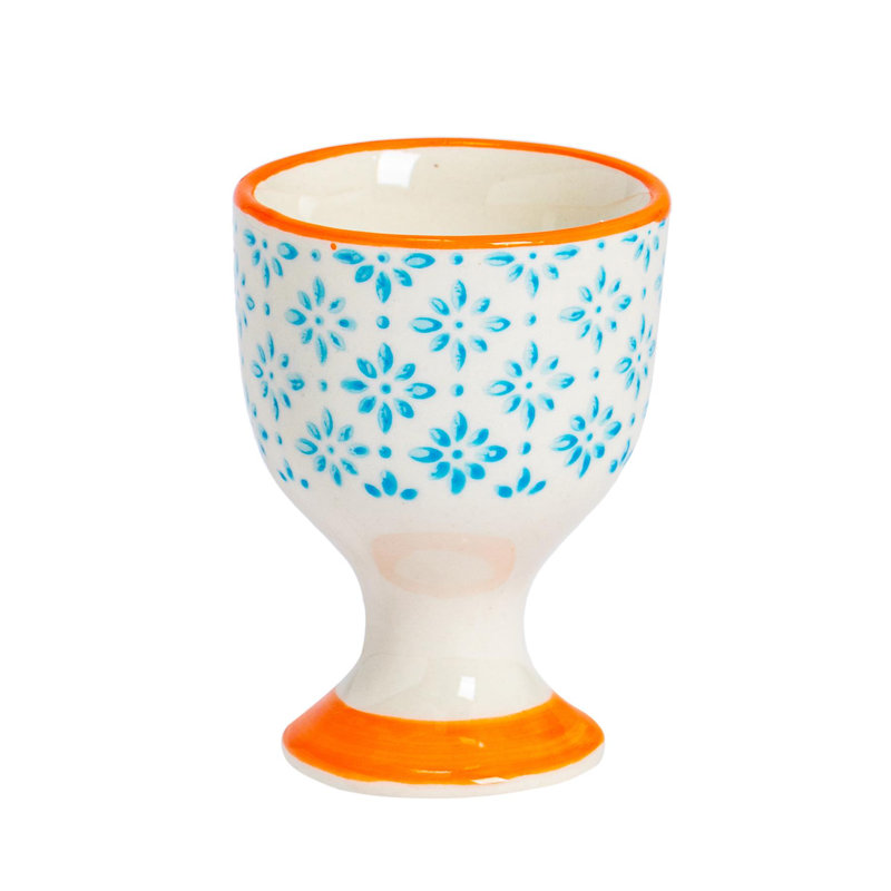 Nicola Spring - Hand-Printed Egg Cups - 5.5cm - Blue