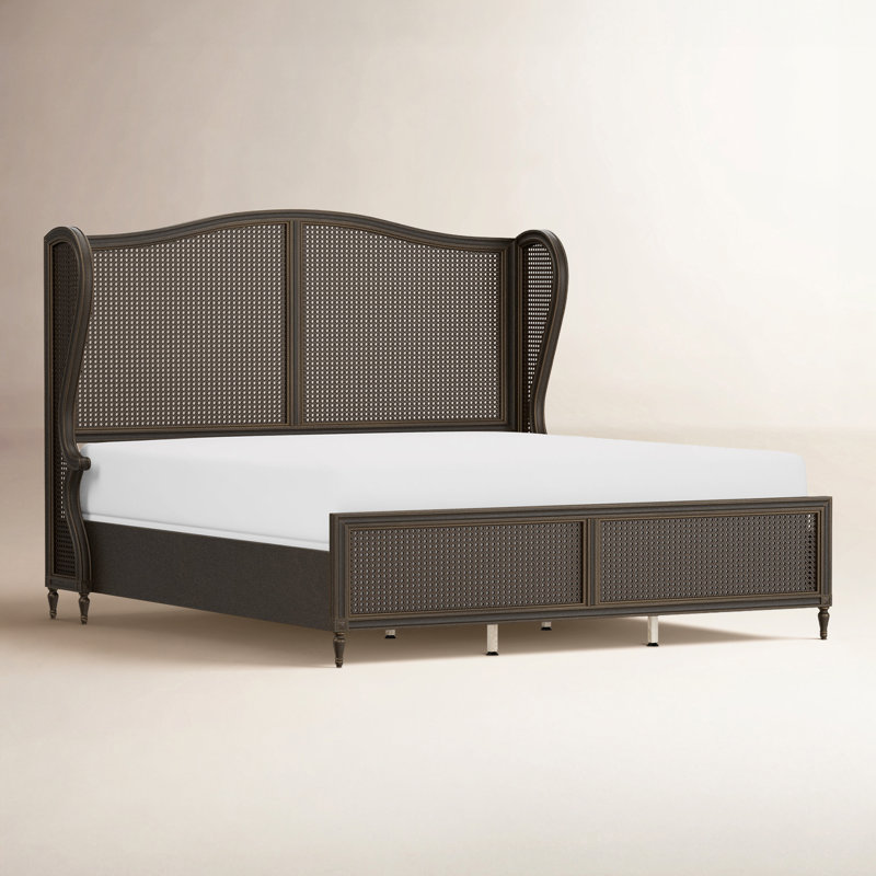 Gia Wingback Bed, King, Oiled Bronze
