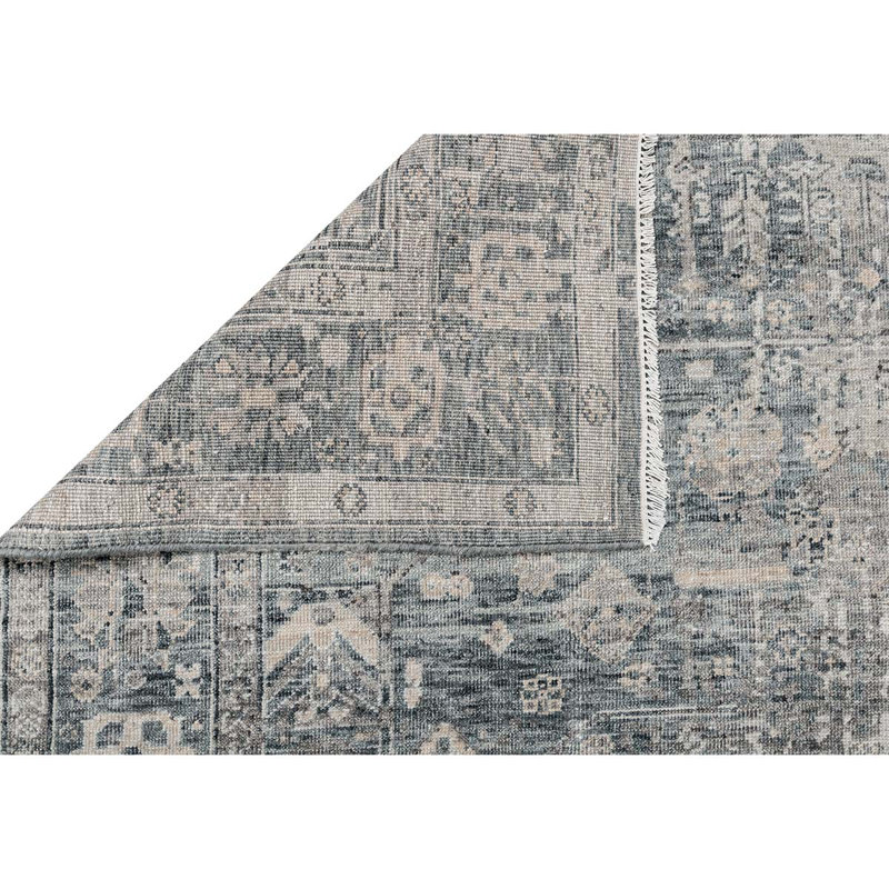 Wool Oriental Area Rug in Gray, Rectangle 10' x 14'