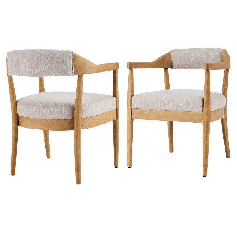 Structure en bois avec chaises rembourrées avec accoudoirs (ensemble de 2)
