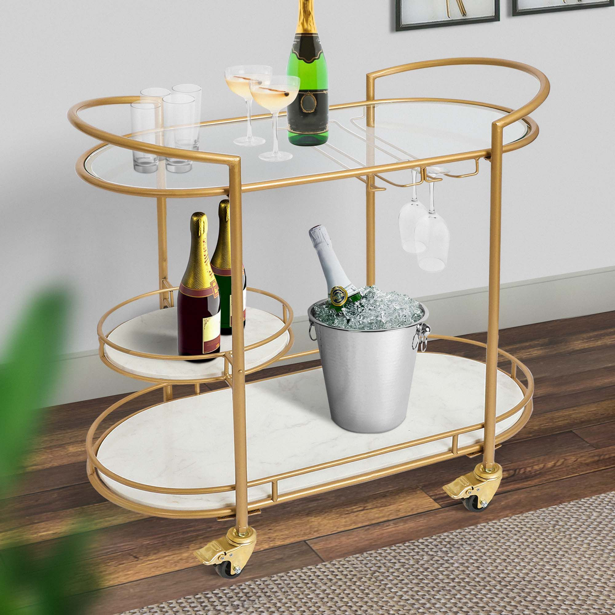 Willa Arlo Interiors Theodosia Metal Bar Cart | Wayfair