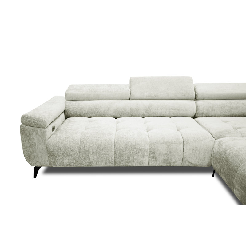 Temecia 3 Seater Corner Sofa , Left Hand Facing, White