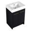 Meuble-lavabo de 24 po avec lavabo en résine, charnières à fermeture douce, châtaignier noir, design luxueux, espace de rangement spacieux de 24 po, porte, couleur châtaignier, style moderne, intérieur
