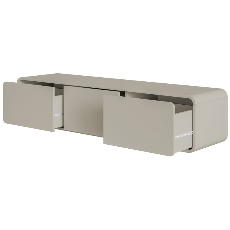 Alphonce 154 cm TV Stand with Three Drawers and Hanging Niche in, Gray Beige