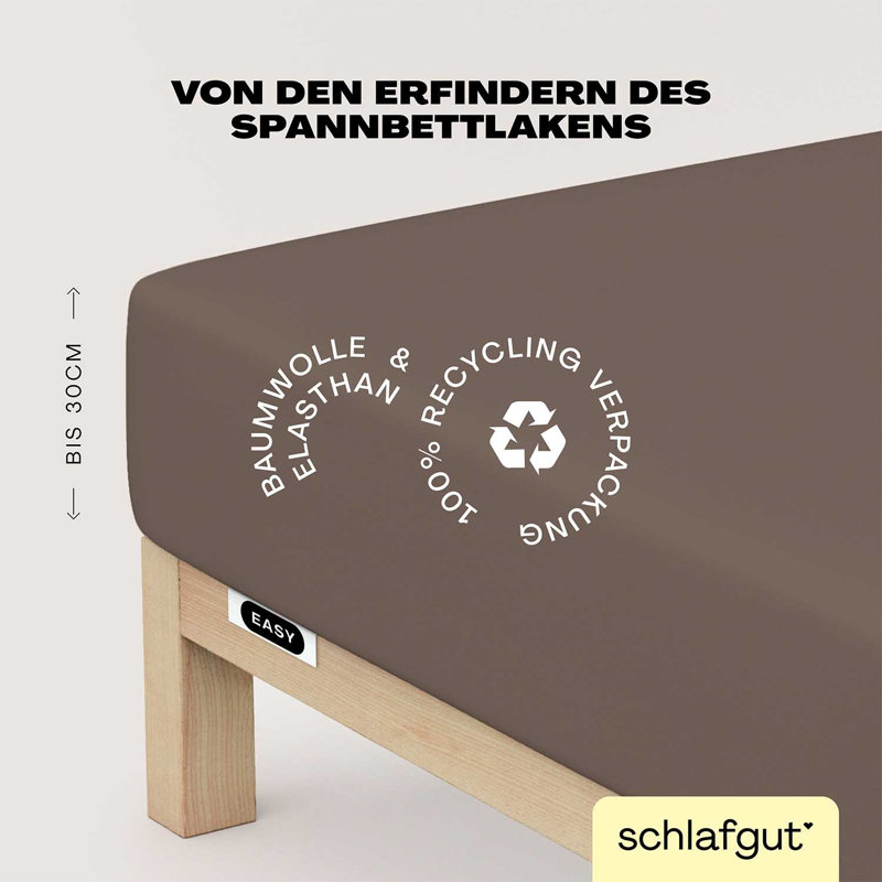 Jersey Elastane Fitted Sheet EASY, 100% Cotton, Sand Deep, M 120 x 220cm - 130 x 220cm