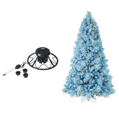  Rotating Tree Stand Base w/Snowdrift 6.5' Pine Christmas Tree
