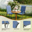 Chaises de patio empilables toutes saisons, tissu en textilène durable avec accoudoirs, structure en métal robuste, chaises de salle à manger ergonomiques à séchage rapide pour l'extérieur pour la cour et la piscine (bleu marine, 8 pièces)-126637972-109080136