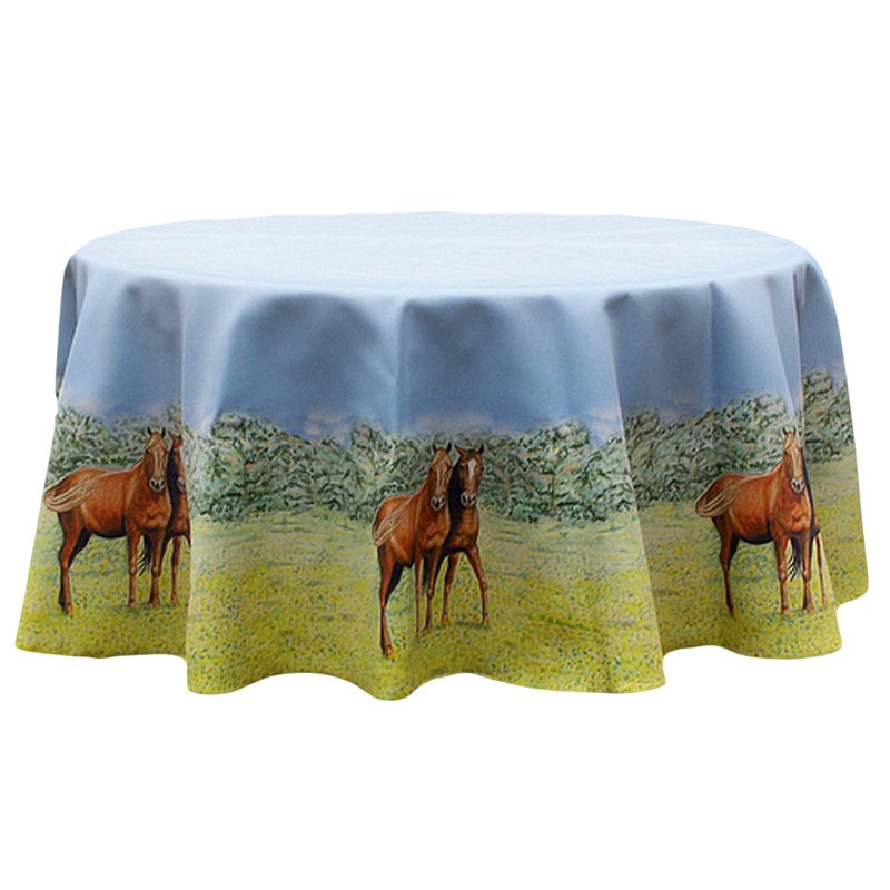 Horse Round Tablecloth, 58" W Round