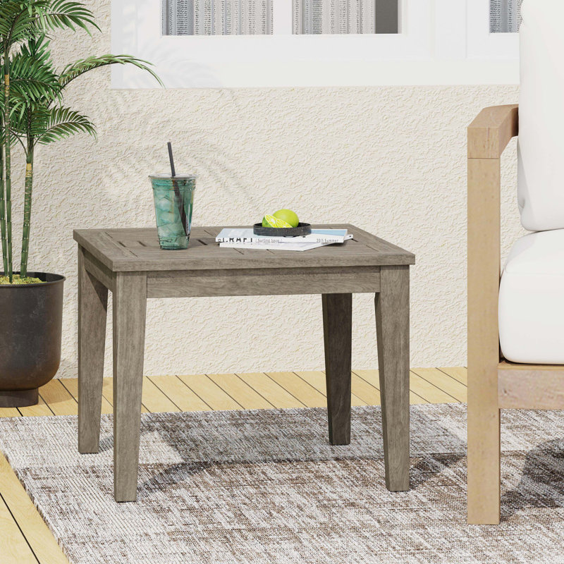 Table d'appoint en bois d'acacia Hampton, l 20 po x P 20 po x H 15,75 po