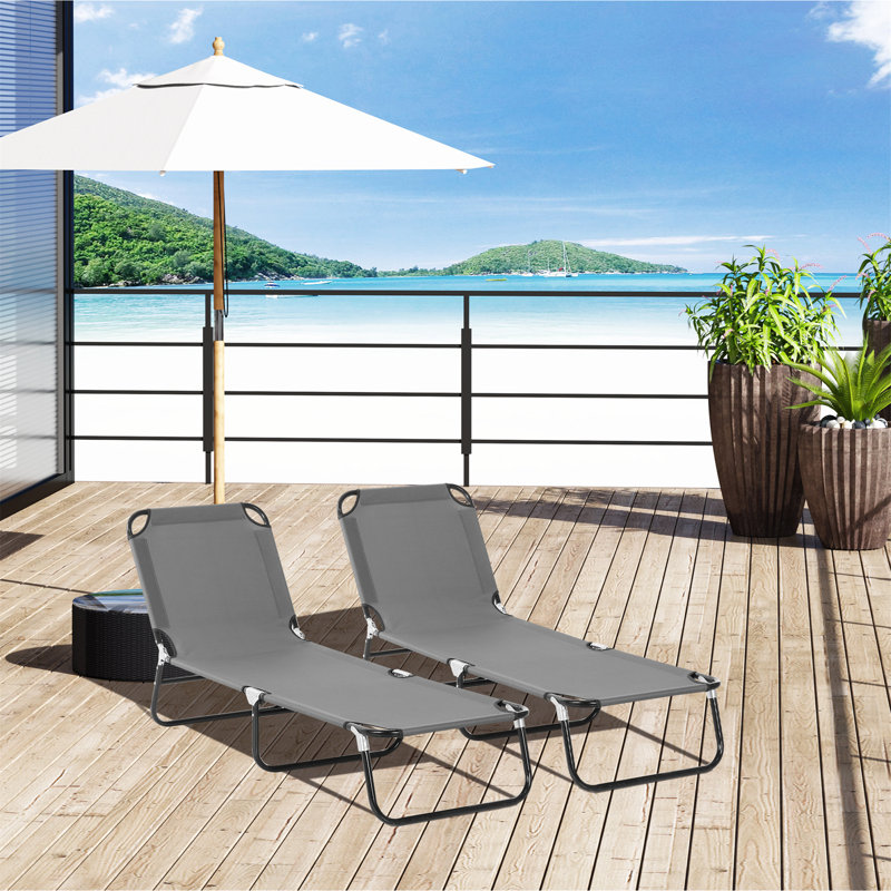 Aymelia 190cm Long Reclining Single Chaise, Grey