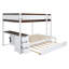 Lit superposé double avec lit gigogne simple, rangement et bureau, blanc et noyer-7298731-7298729