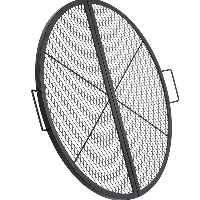 Barbecue robuste en acier 36 po pliable avec poignée pour le camping portatif et le support de cuisson extérieur