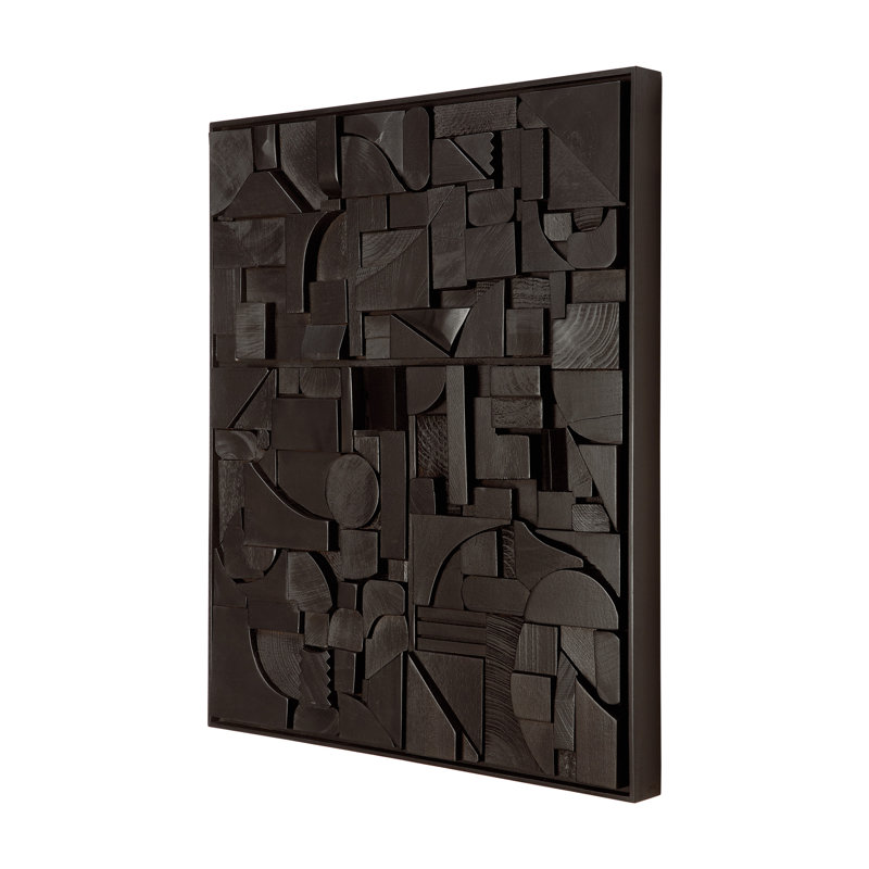 Handmade Solid Wood Wall Decor, Black