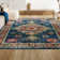 Lathan Bohemian FLAIR Boho Vintage Medallion Navy/Red Rug