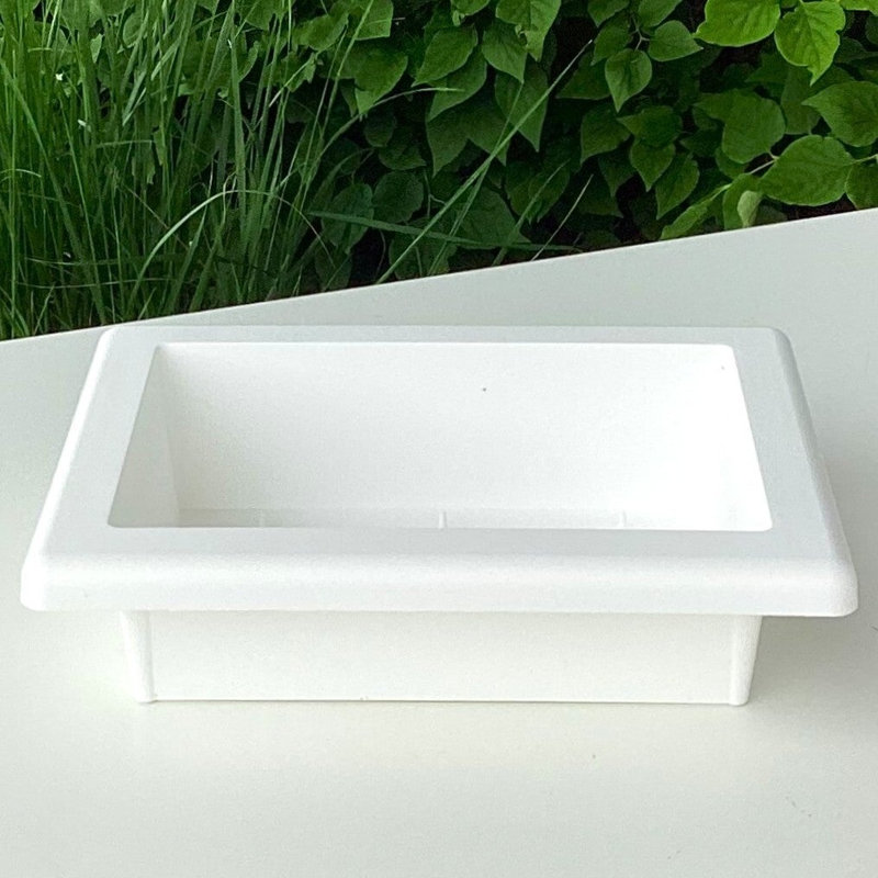 Support à plante rectangulaire blanc, H 4,9 po x l 4,7 po x P 4,7 po, Blanc