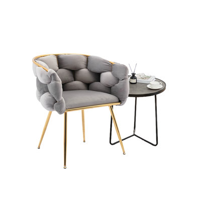 Luxury Modern Velvet Single Accent Chair With Gold Legs by Mercer41