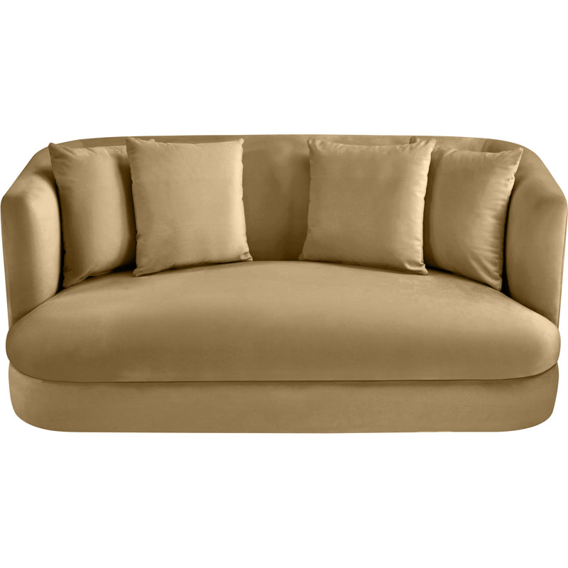 Causeuse en velours Alder, Velours brun clair