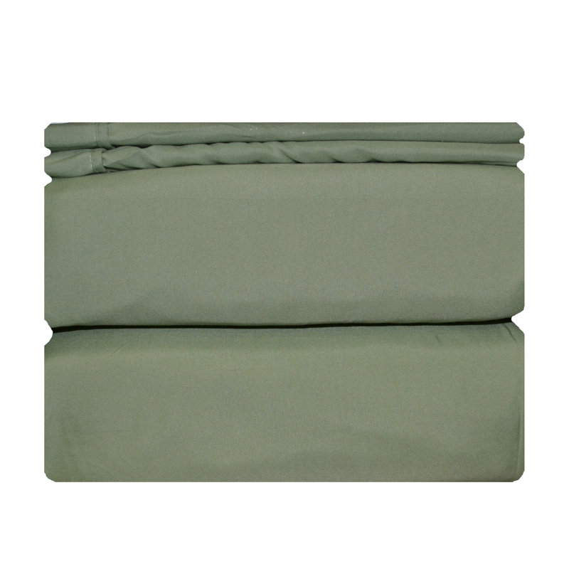 Microfiber Sheet Set, King Sheet Set with 2 Pillowcases, Sage