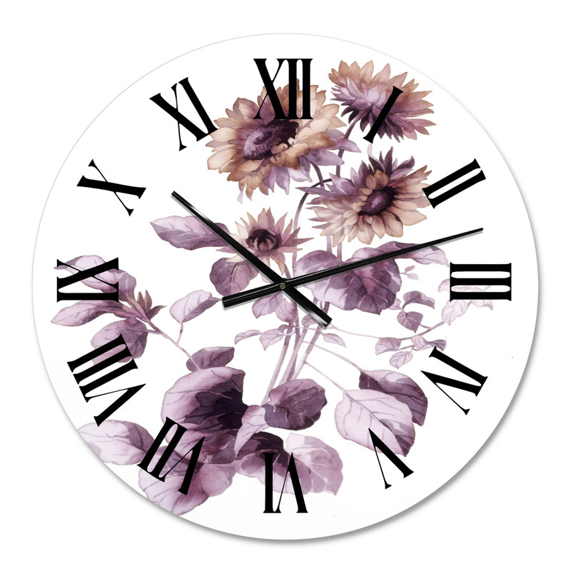 Mauve Wildflowers III - Horloge murale traditionnelle, Petit
