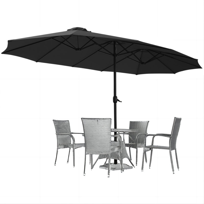 Parasol de marché rectangulaire Crosspointe 180', Noir