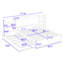 Lit plateforme simple avec tablettes et lit gigogne Deuno-268215329