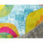 Tapis bleu ciel / rose / jaune à motif géométrique Tanguay-383387256