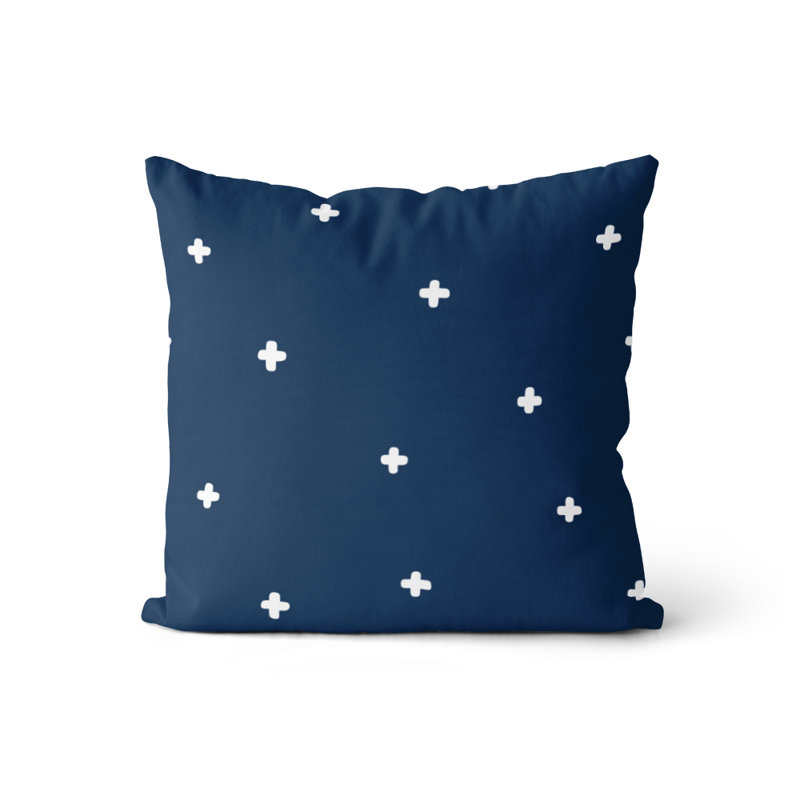 Housse de coussin Jannel, Bleu marine / blanc