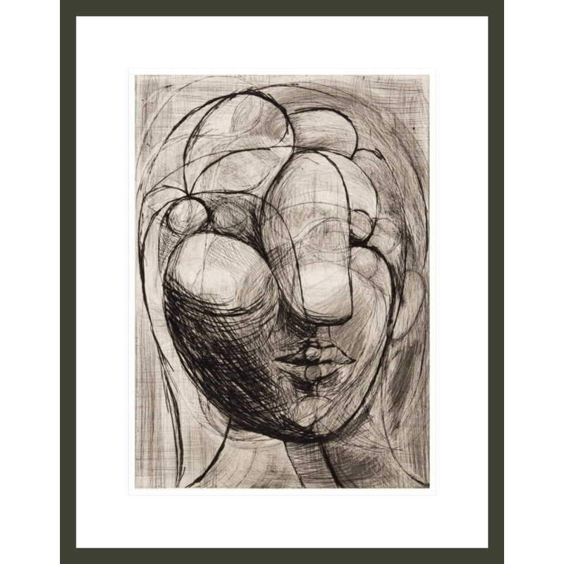 Tête de femme par Pablo Picasso, impression giclée sur cadre, H 21,75 po x l 17,14 po