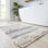 Tapis pour salle de bain en polyester tissé à rayures de polyester 20 x 32 po | Tapis de sol antidérapant et doux | Décoration de salle de bain minimaliste moderne | Lavable à la machine
