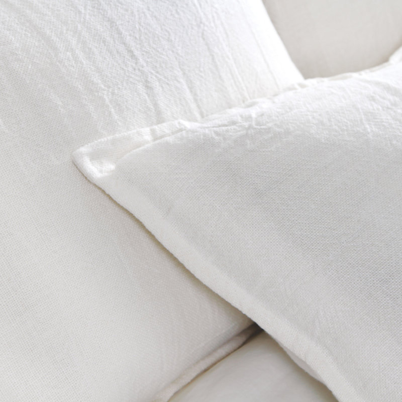 Montauk 100% Linen Large Euro Pillow Cover, White, Euro 