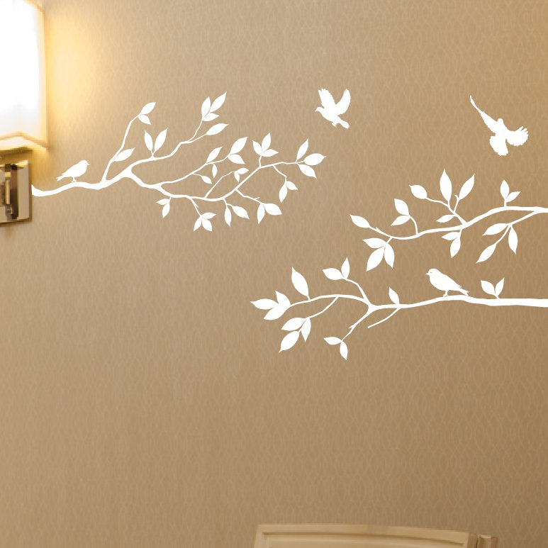 Plants & Flowers Non-Wall Damaging Wall Decal, Matte White