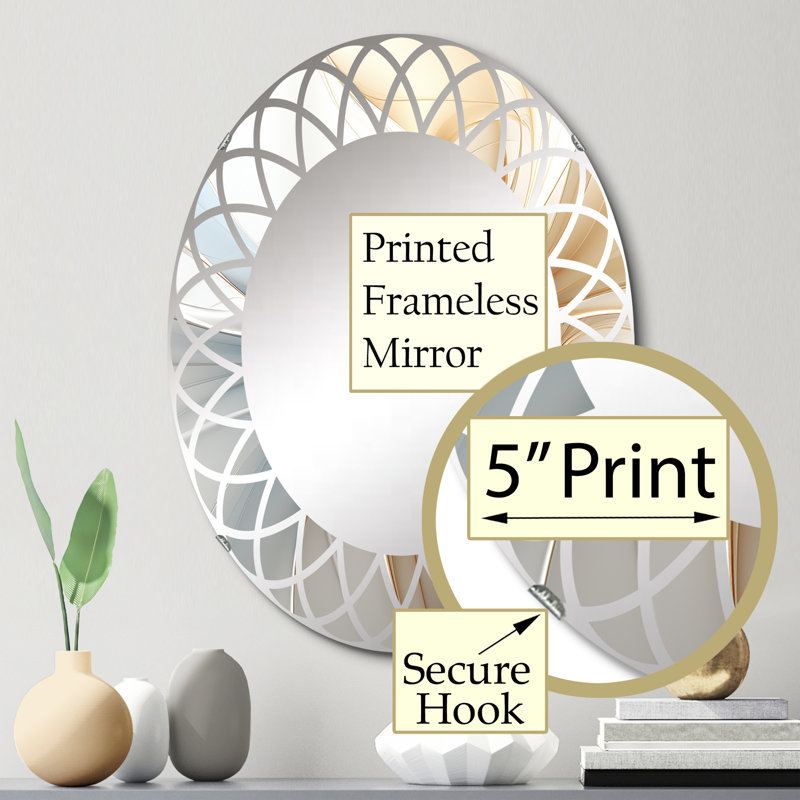 Raicho - Miroir mural moderne ovale, 30 po x 20 po