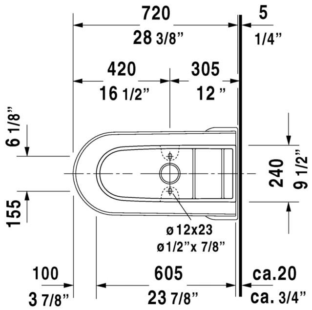 Toilette allongée une pièce Darling New 1,28 GPF (siège non inclus)
