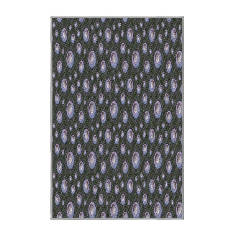 Wool Polka Dots Indoor Rug, Rectangle 5' x 7'