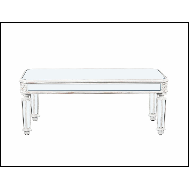 Table basse rétro en bois sculpté rétro, centre de table moderne en verre pour le salon et le bureau, 24 po