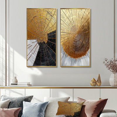 «Golden Wood Slide Roots Of Serenity I», collection de 2 impressions sur toile, paysages