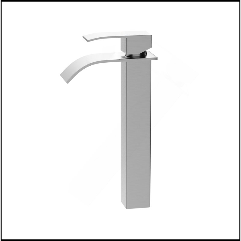 Robinet de lavabo de salle de bain à poignée simple 6 "certifiée CUPC par Twowa Home (finition nickel brossé), Nickel brossé