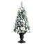 4 pi Arbre de Noël artificiel en flocage pré-éclairé en PVC