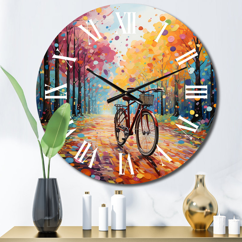 Horloge murale Vélo Joyful Rides Pointillism II, Petit