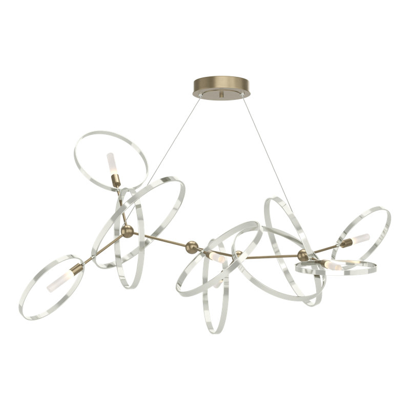 Celesse 6 - Light Unique Geometric Chandelier, Soft Gold, Sterling
