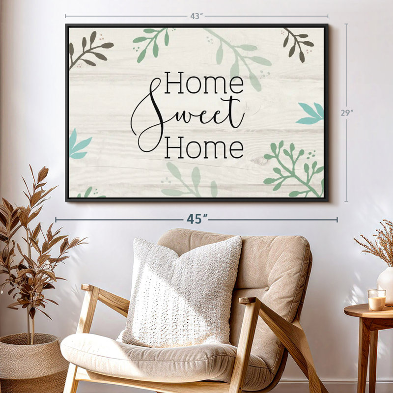 Impression sur toile Home Sweet Home Foliage, H 29 po x l 43 po