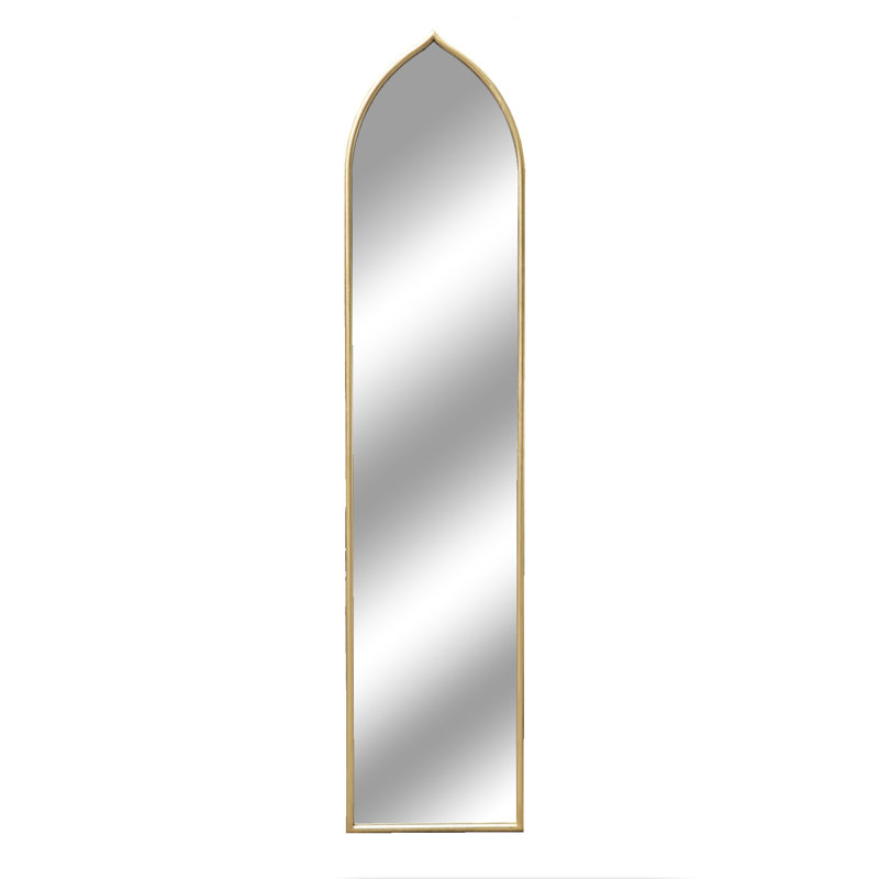 Ardenne 70.8" x 15.9'' Antique Gold Metal Frame Arched Full Length Mirror