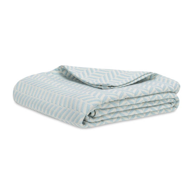 Shore Chevron Queen Blanket, Light Blue, Queen