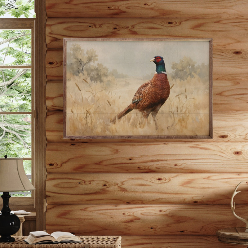 Pheasant in Wheat Field, 5" H x 8" W